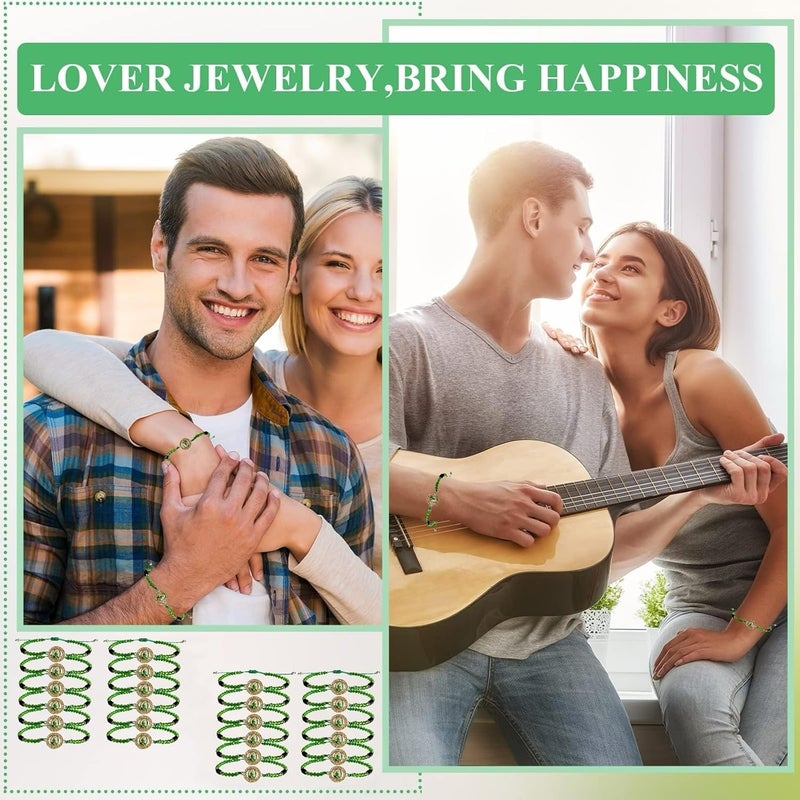 Bovemee 24PCS Virgin Mary Bracelets，Green Saint Jude bracelet Rosary Handmade Mexican bracelets,Virgen de Guadalupe Bracelet San Judas Tadeo Gift For Men Women - Image 3